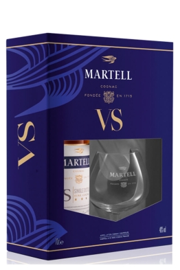 Martell VS cognac + 2 glasses