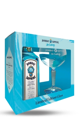 Bombay Sapphire gin + glass