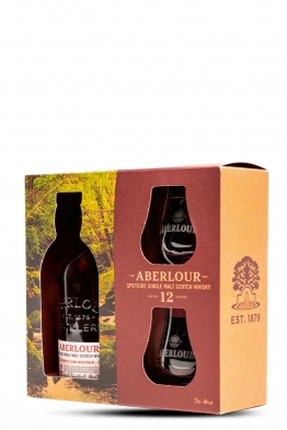 Aberlour 12 YO whisky + 2 čaše