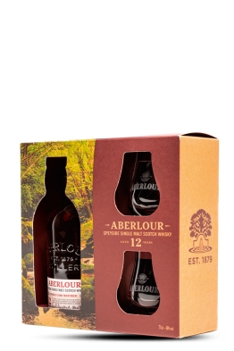 Aberlour 12 YO whisky + 2 glasses
