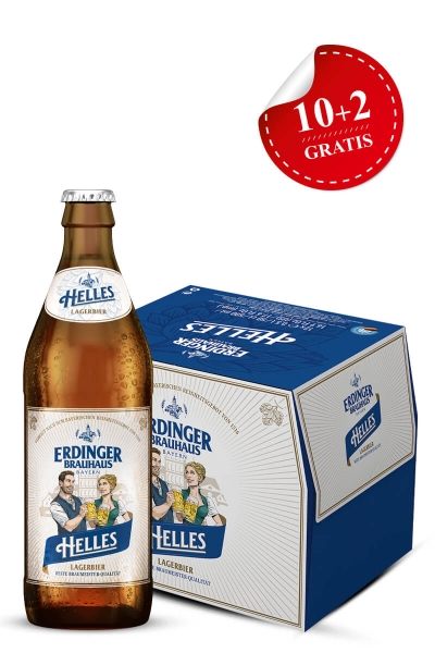 Erdinger Brauhaus Helles lager beer 12-PACK