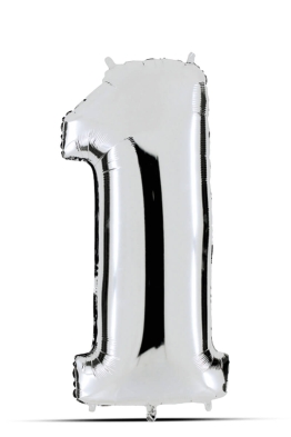 Balloon silver 100cm, number 1