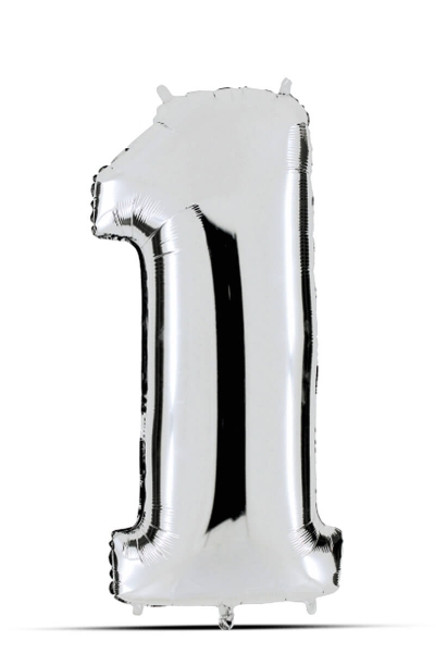 Balloon silver 100cm, number 1