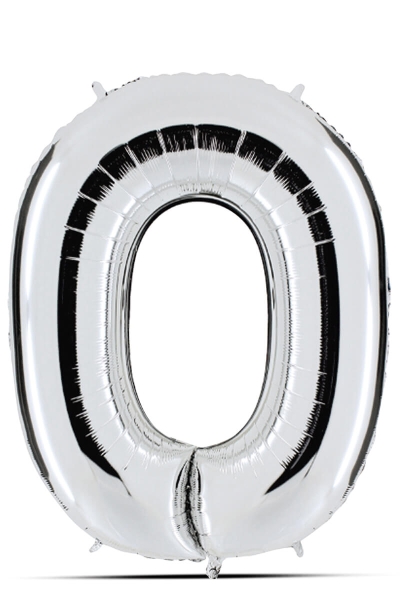 Balon srebrni 100cm, broj 0