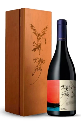 Montes Folly Syrah Magnum in a wooden box