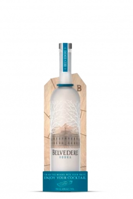 Belvedere vodka with cutting board