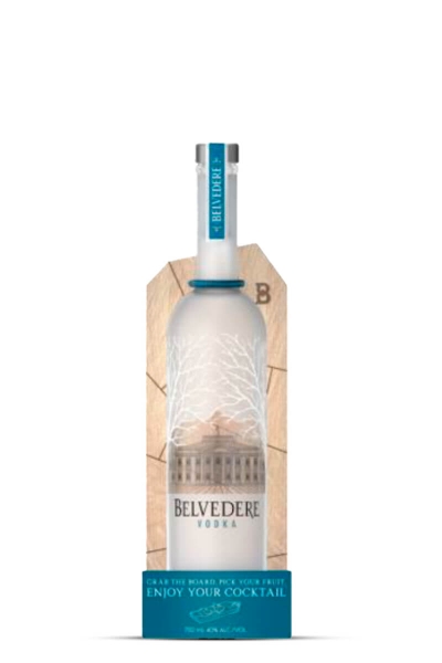 Belvedere vodka with cutting board