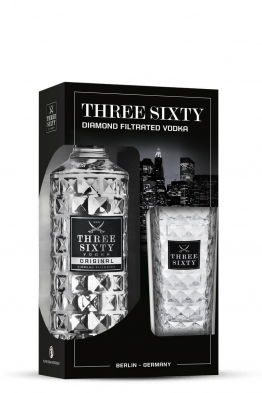 Three Sixty Original vodka + čaša, gift box