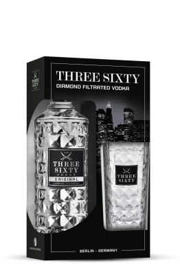 Three Sixty Original vodka + čaša, gift box