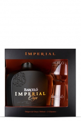 Barcelo Onyx rum + 2 glasses, gift box