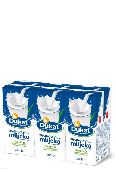Dukat UHT milk 2,8% m.m. 6-PACK