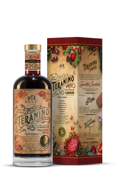 Liqueur Teranino Rossi in a gift box Liqueur Teranino Rossi in a gift box