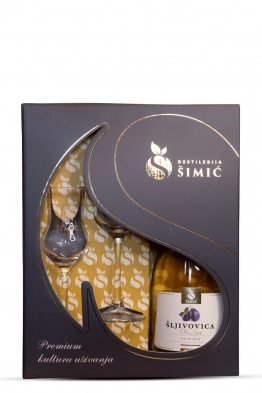 Gift package - Šljivovica Šimić brandy with glasses