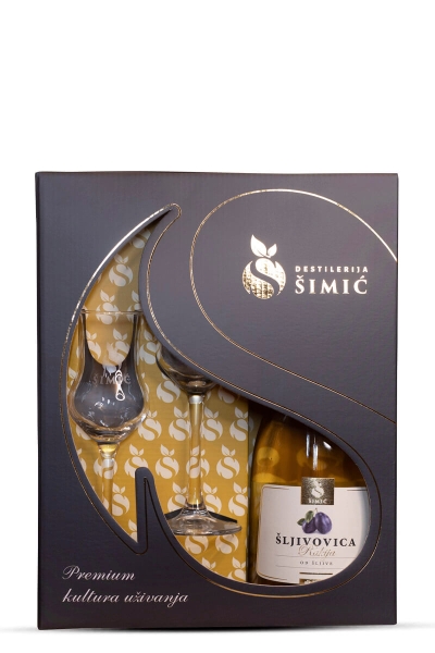 Poklon paket - Rakija Šljivovica Šimić s čašama Poklon paket - Rakija Šljivovica Šimić s čašama