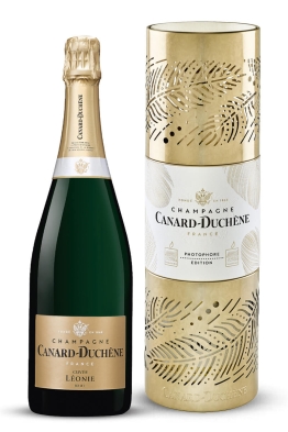 Gift package Canard Duchene Leonie Brut champagne + candle holder