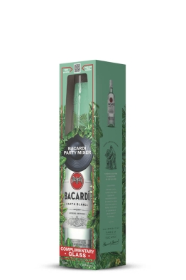 Gift pack: Rum Bacardi Carta Blanca + čaša