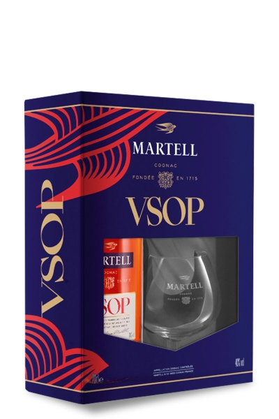 Cognac Martell VSOP + 2 glasses Cognac Martell VSOP + 2 glasses