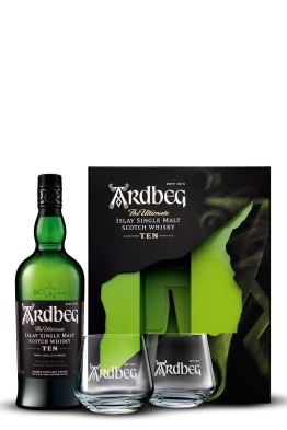 Ardbeg 10YO + 2 Glasses