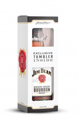 Jim Beam Whiskey + Glass