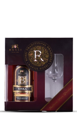 Rakija Biska Rossi + glass