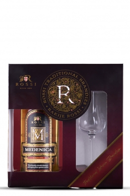 Rossi Medenica liqueur + glass