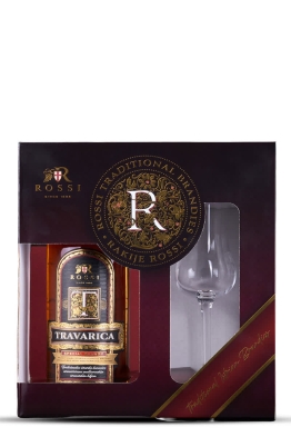 Rossi Travarica rakija + glass